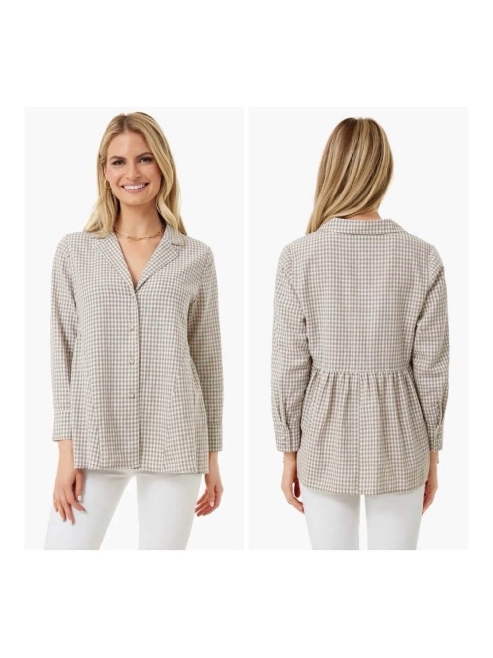 Tuckernuck Pomander Place Scarlett Gingham Button Up Tunic Top Small